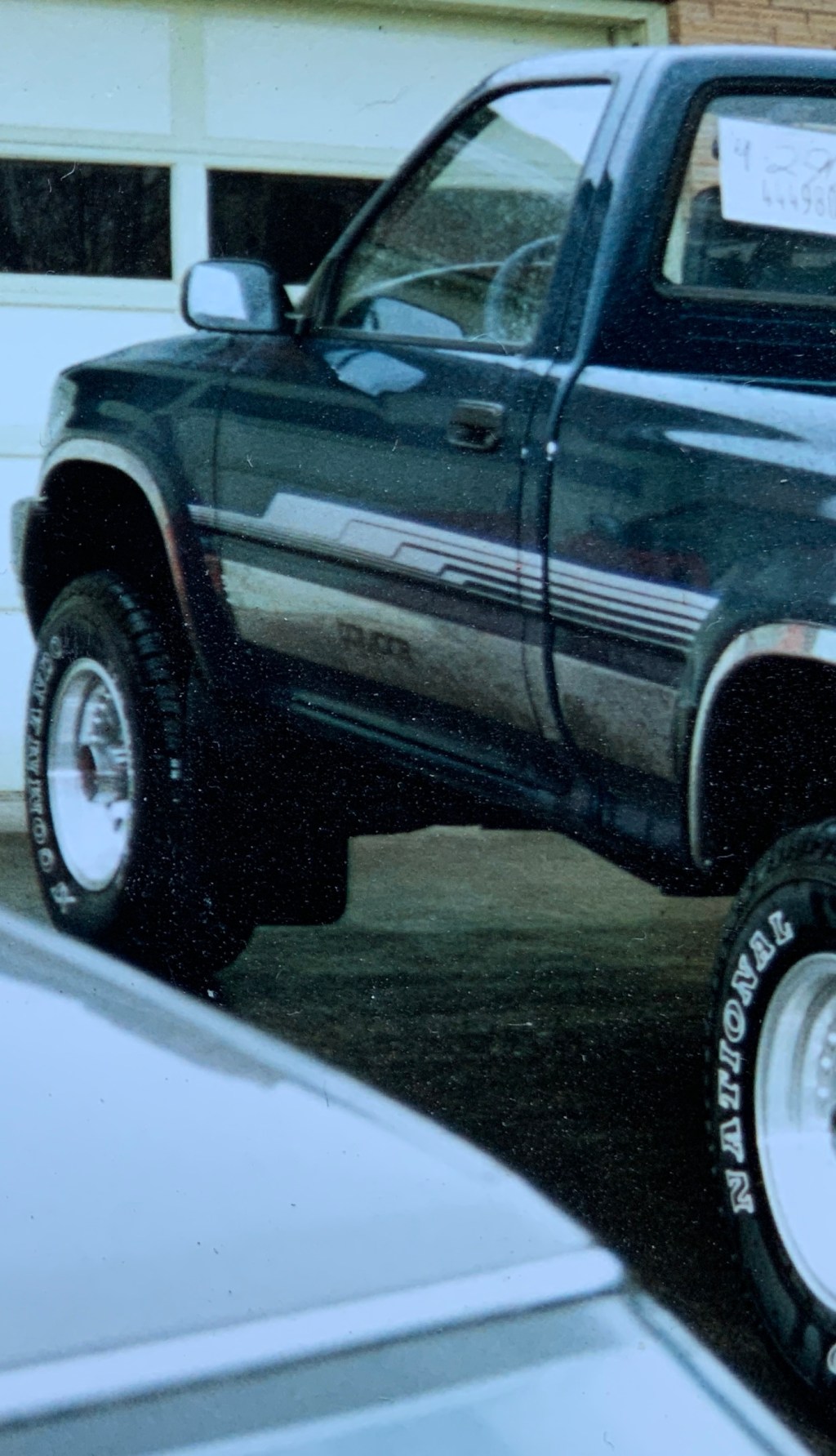 The only photo I have of the truck when it was new from the dealer. 31" tires, no p/s, open diffs w/IFS. Through the years I installed 4.88 gears, 4.5 transfercase gears from O'brian 4x4. wheeled all over the northwest and Rubicon with it, until 2008 when I installed another transferase and D44 axles with air lockers and 5.89 gears. and ran 37" tires for a yr. Kept braking axles so I installed D60 front and a 14 bolt rear with air lockers. 3 Link front kit from 4wheel underground. built a full exocage for the first time, cut 14" out of the bed, cut a walk through for added seats for the kids and wheeled fordyce, Rubicon, SandHallow Utah until 2023. parted truck out and bought parts to build a buggy. I will add more pictures of progression of the truck as I find my pictures.